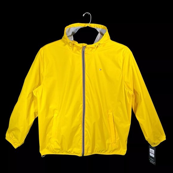 Tommy Hilfiger Men's Rain Jacket Size XXL Yellow Water-Wind Resistant Breathable - Picture 2 of 16